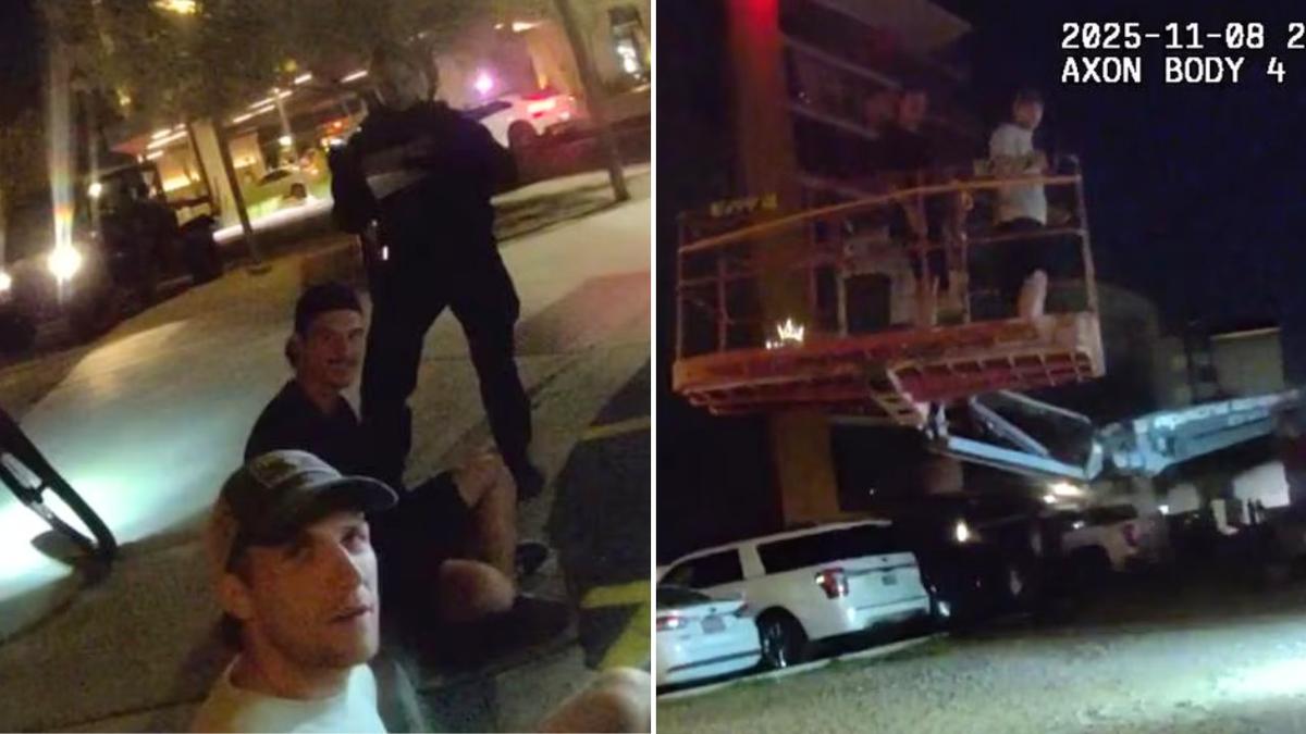Bodycam footage emerges from Hawthorn pair Dylan Moore and Connor Macdonald’s US arrest