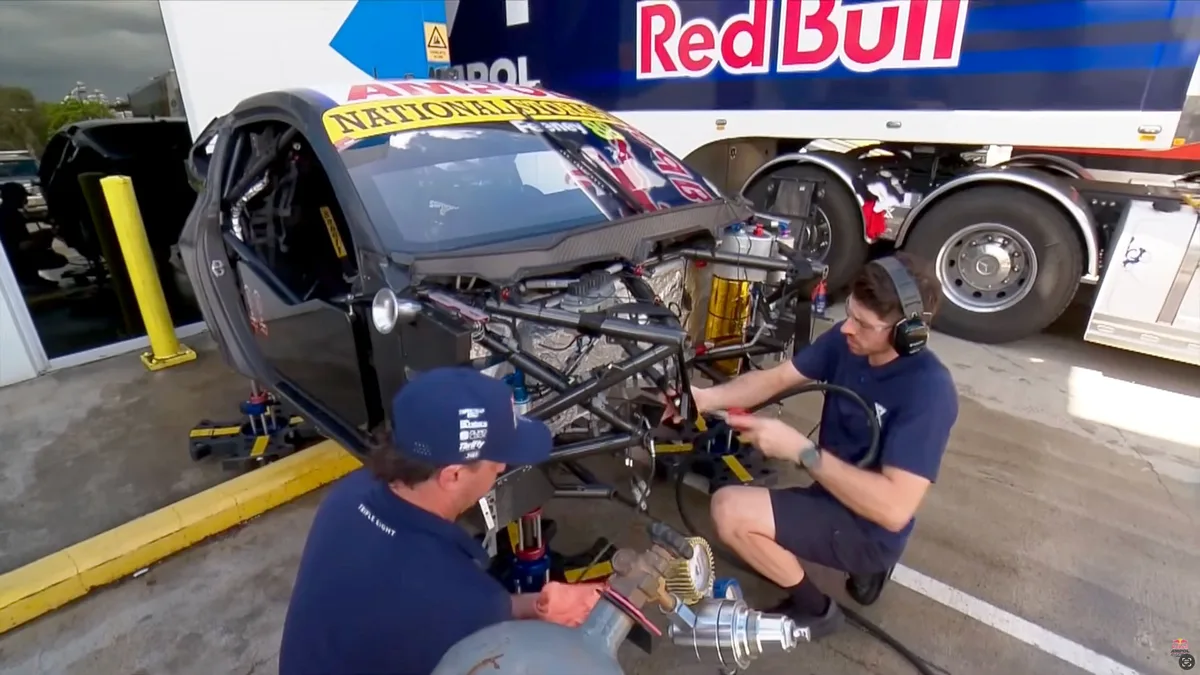 VIDEO: Triple Eight’s race to repair Broc Feeney Mustang