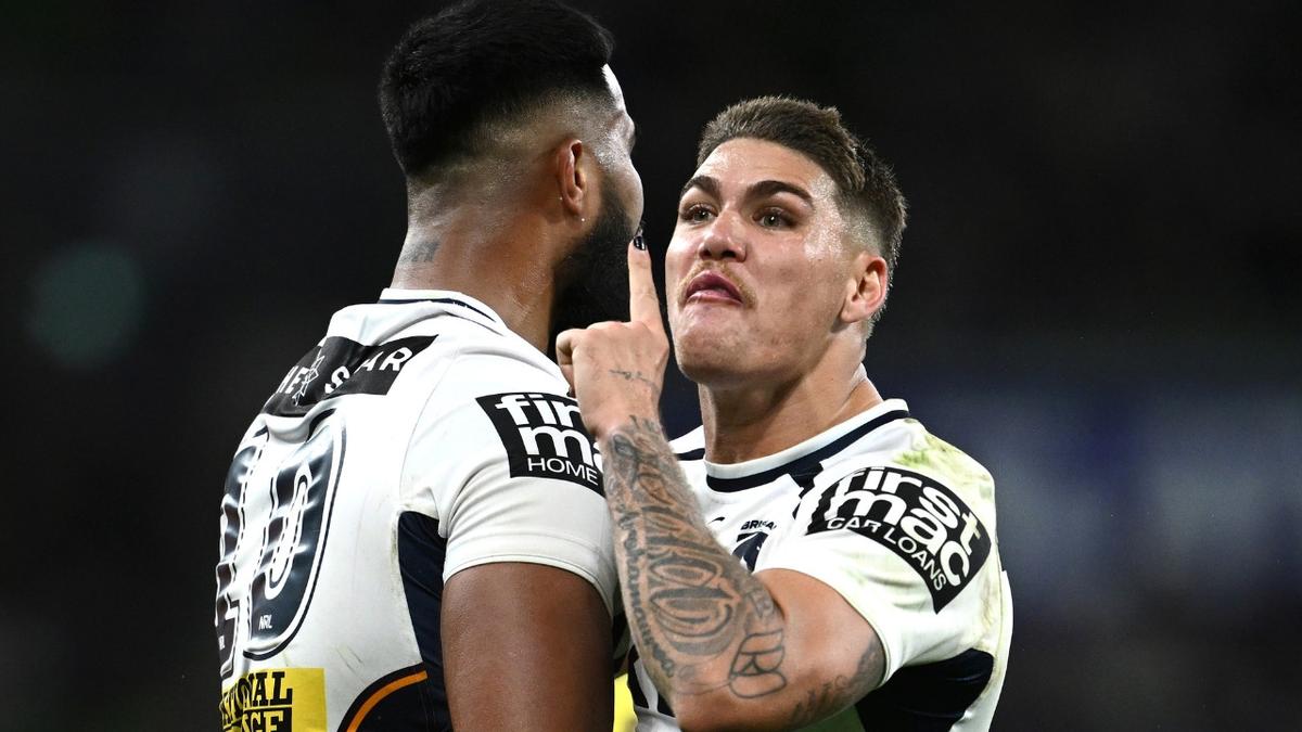 Reece Walsh fires up as Broncos conquer Storm all over again in NRL grand final rematch