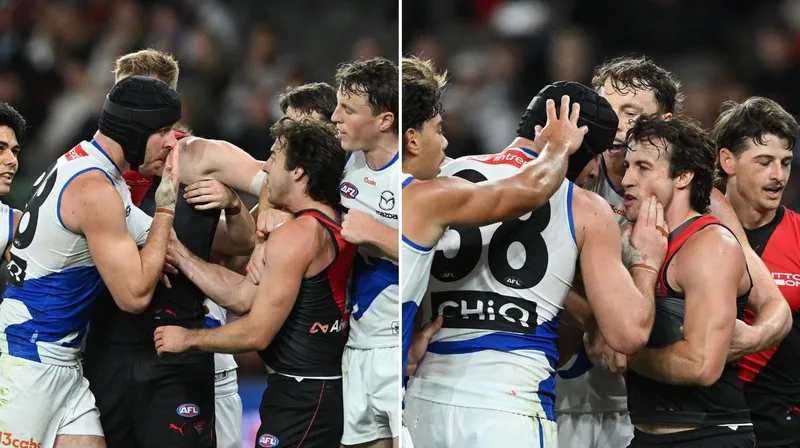 North Melbourne ruck Tristan Xerri sent to tribunal for blood-wiping incident on Andy McGrath