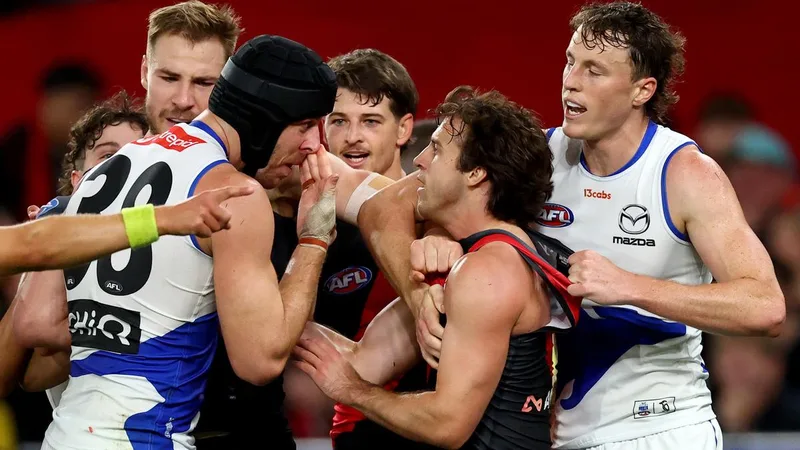 Tristan Xerri: North Melbourne ruckman handed ban for wiping blood on Essendon defender Andrew McGrath