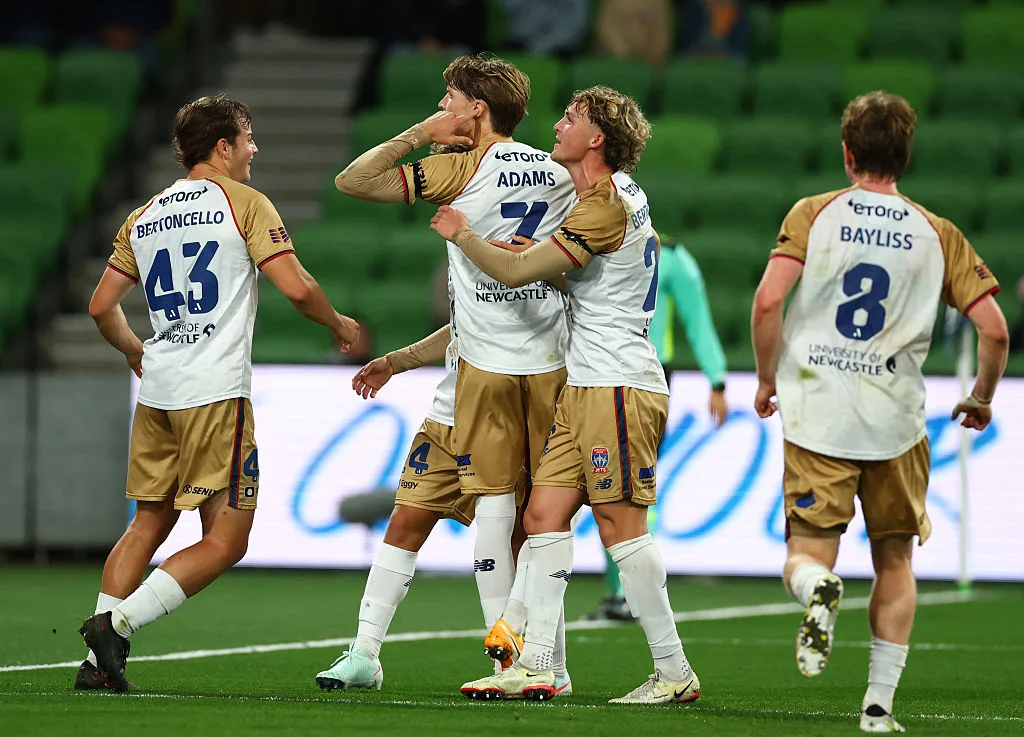 Newcastle with one hand on the plate after draw in Melbourne