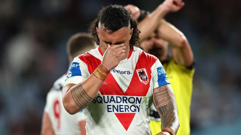 Jaydn Su’A sent off as Dragons slump to yet another loss at hands of South Sydney