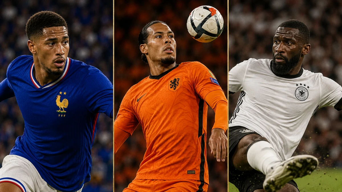 Defenders H2H: Saliba vs Van Dijk vs Rüdiger — WC 2026 — comparison hero